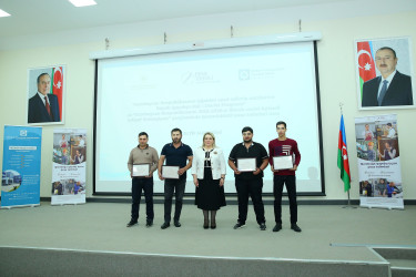 16 oktyabr 2025-ci il tarixində “Azərbaycan Respublikasının işğaldan azad edilmiş ərazilərinə Böyük Qayıdışa dair I Dövlət Proqramı” və “Azərbaycan Respublikasının 2022–2026-cı illərdə sosial-iqtisadi inkişaf Strategiyası” çərçivəsində Sənaye və İnnovasiyalar üzrə Bakı Dövlət Peşə Təhsil Mərkəzində qısamüddətli təlimləri uğurla başa vuran müdavimlərin təltifolunma tədbiri