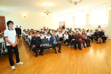 06 may 2025-ci il tarixdə 135 nömrəli tam orta məktəbdə "Narkotiksiz gələcək naminə” mövzusunda görüş