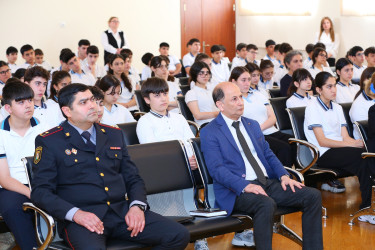 06 may 2025-ci il tarixdə 135 nömrəli tam orta məktəbdə "Narkotiksiz gələcək naminə” mövzusunda görüş