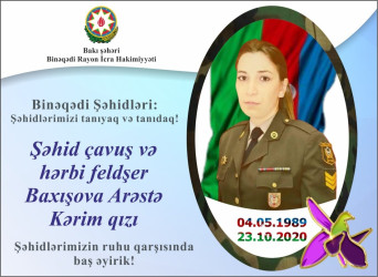 İkinci Qarabağ müharibəsinin qadın şəhidi Arəstə Baxışovanın dünyaya göz açdığı gündür!