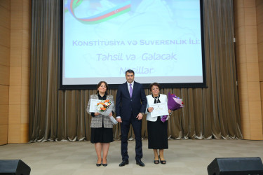 01 oktyabr 2025-ci il tarixində Binəqədi rayonunda fəaliyyət göstərən orta ümumtəhsil müəssisələrində təhsil ilinin yekunlarına və 5 Oktyabr - “Beynəlxalq Müəllim Günü”nə həsr olunmuş “Konstitusiya və Suverenlik İli: Təhsil və Gələcək Nəsillər” adlı təhsil konfransı