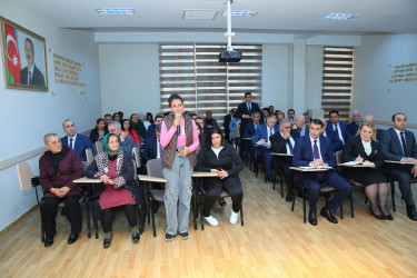 04 noyabr 2025-ci il tarixində Binəqədi Rayon İcra Hakimiyyətinin başçısı Elxan Allahverdiyevin 7-ci mikrorayon sakinləri ilə səyyar qəbulu