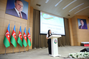 01 oktyabr 2025-ci il tarixində Binəqədi rayonunda fəaliyyət göstərən orta ümumtəhsil müəssisələrində təhsil ilinin yekunlarına və 5 Oktyabr - “Beynəlxalq Müəllim Günü”nə həsr olunmuş “Konstitusiya və Suverenlik İli: Təhsil və Gələcək Nəsillər” adlı təhsil konfransı