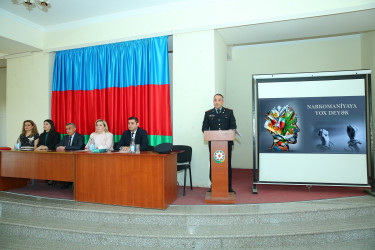 02 iyun 2025-ci il tarixində 182 nömrəli tam orta məktəbdə 26 İyun-Narkomaniya və Narkobiznesə qarşı Beynəlxalq Mübarizə Gününə həsr olunmuş "Narkotiksiz gələcək naminə!” mövzusunda növbəti maarifləndirici tədbir keçirildi