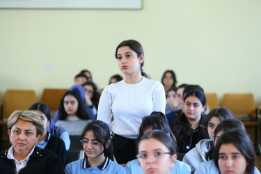 27 noyabr 2025-ci il tarixində 144 № li tam orta məktəbdə "Narkotiksiz gələcək naminə!” mövzusunda növbəti maarifləndirici tədbir