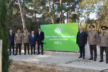 Binəqədi rayonu Ramiz Aboyev adına mədəniyyət və istirahət parkında Ümummilli Lider Heydər Əliyevin anadan olmasının 100-cü ildönümü münasibətilə ağacəkmə aksiyası