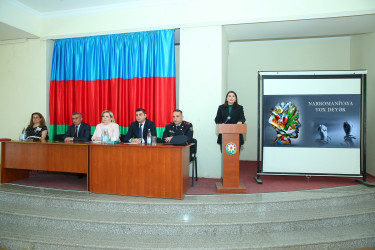 02 iyun 2025-ci il tarixində 182 nömrəli tam orta məktəbdə 26 İyun-Narkomaniya və Narkobiznesə qarşı Beynəlxalq Mübarizə Gününə həsr olunmuş "Narkotiksiz gələcək naminə!” mövzusunda növbəti maarifləndirici tədbir keçirildi