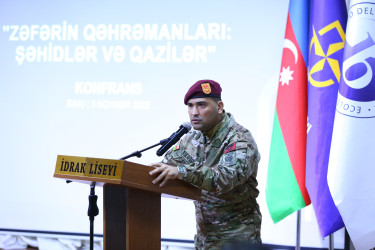 3 noyabr 2025-ci il tarixində “İdrak” liseyində 8 Noyabr-Zəfər Gününün beşinci ildönümünə həsr olunmuş "Zəfərin qəhrəmanları: şəhidlər və qazilər" adlı tədbir